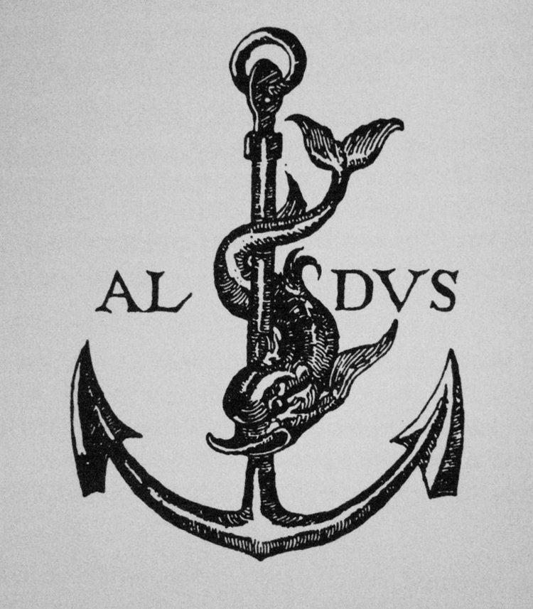 The emblem of the dolphin and anchor which has been used since Roman times to illustrate festina lente. This example is the printer's mark of Aldus. The emblem of the dolphin and anchor which has been used since Roman times to illustrate festina lente. This example is the printer's mark of Aldus.